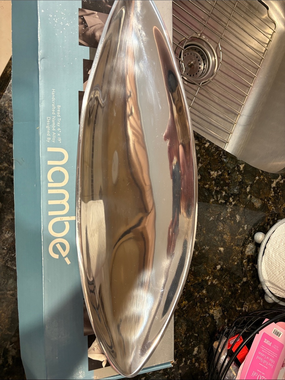 Nambe Polished Silver bread tray